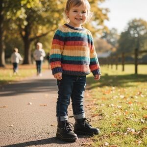 Dr. Martens 1460 Pascal Zip Combat Boots, Leather, Preschool Size 13